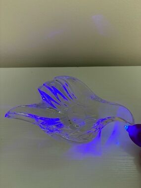 Gorham Full  Lead Crystal Dove Bird Candle Holder West Germany Vintage